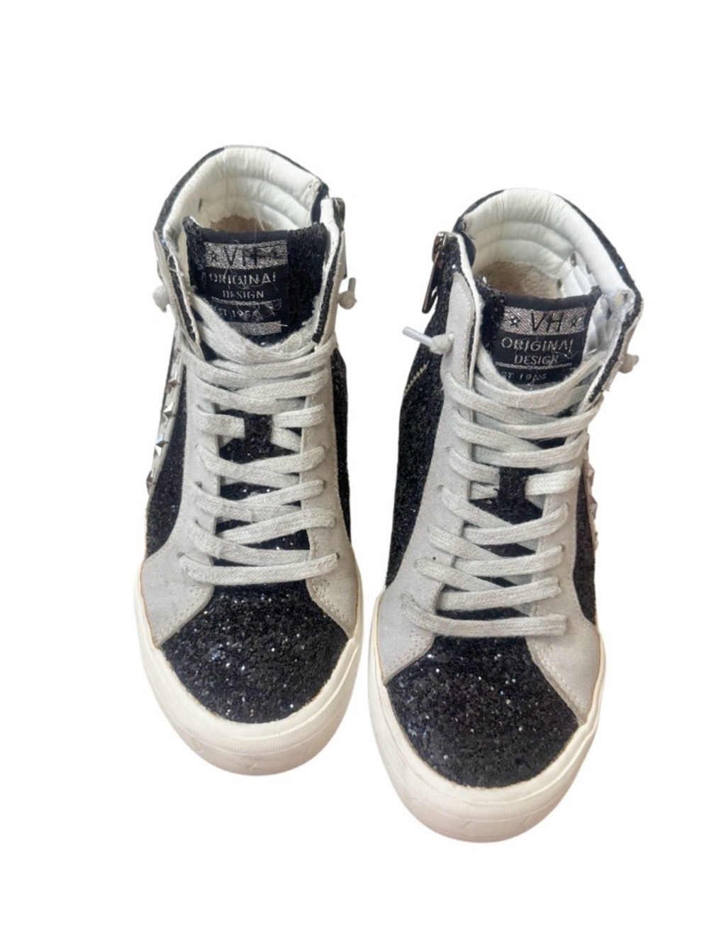 VINTAGE HAVANA Leona glitter high top sneakers women’s tennis shoes size 6 - Picture 4 of 17